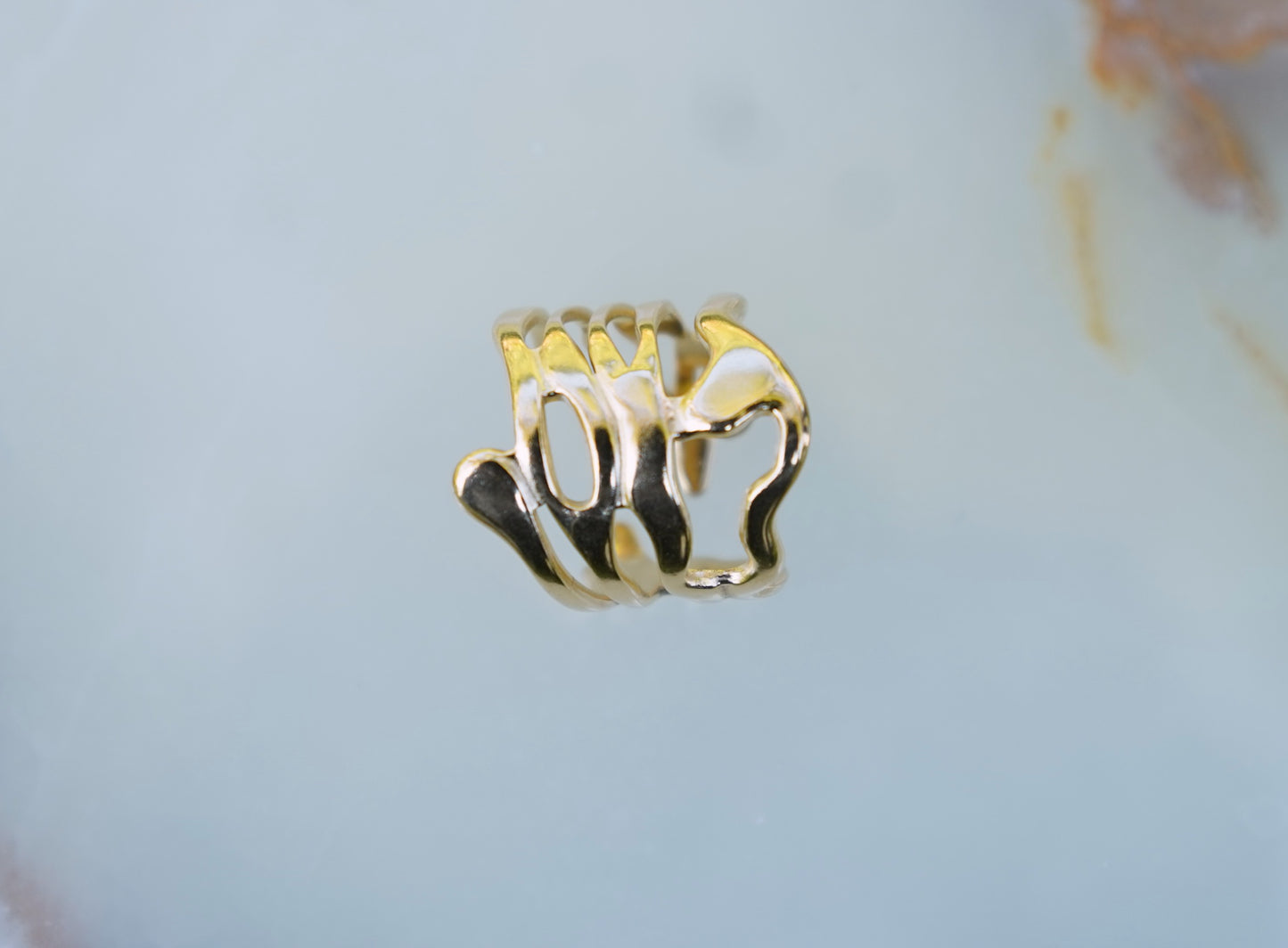 Elegant Hollow Wide Open Stainless Steel Ring For Women