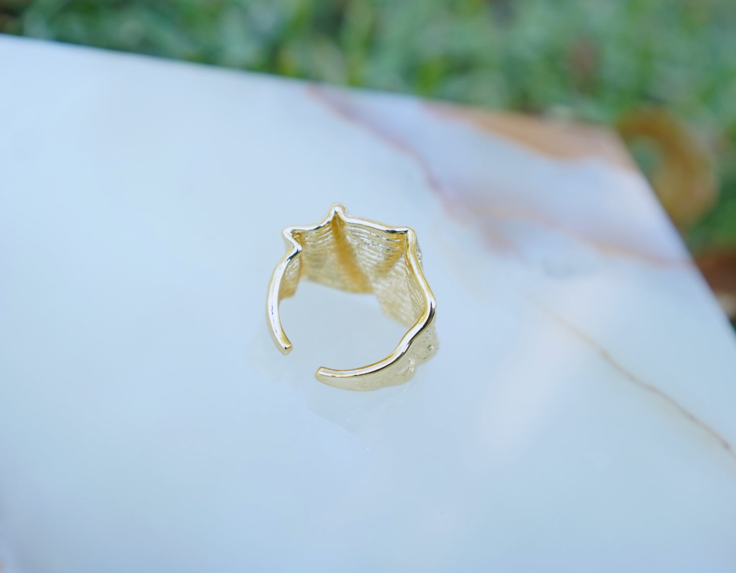 Elegant 18k Gold-Plated Stainless Steel Open Ring - Waterproof & Fade-Resistant
