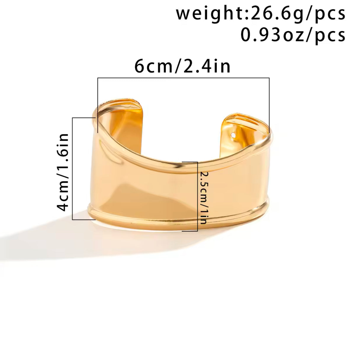 Exaggerated Hip Hop Wide Open Cuff Bangles for Women – New Punk Gold & Silver Metal Arm Bracelet