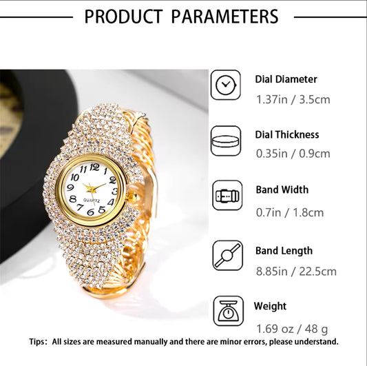 Fashionable & Versatile Women’s Light Luxury Diamond Inlaid Quartz Bracelet Watch