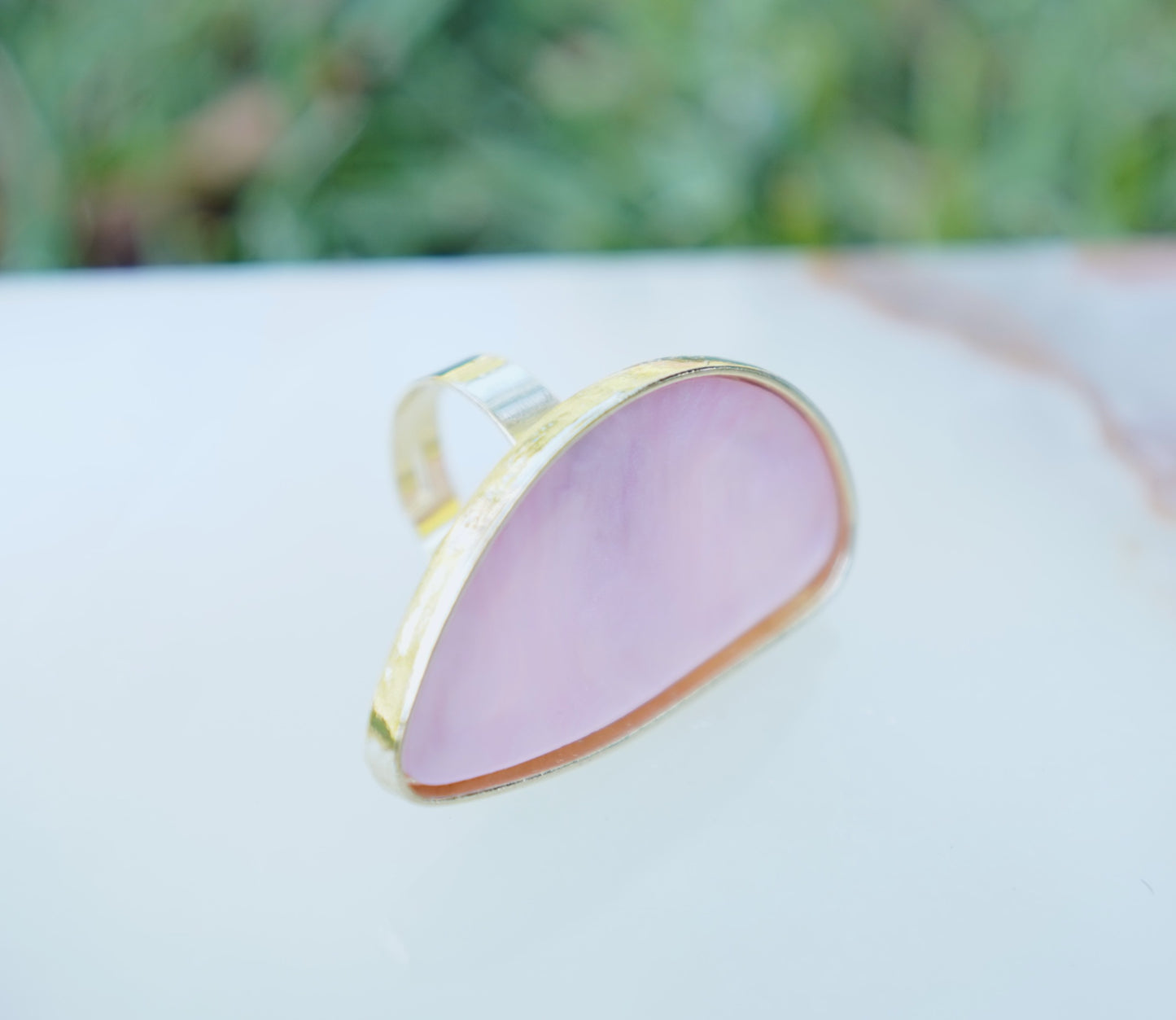 Irregular Large Resin Opening Ring - Adjustable Statement Jewelry for Women & Girls