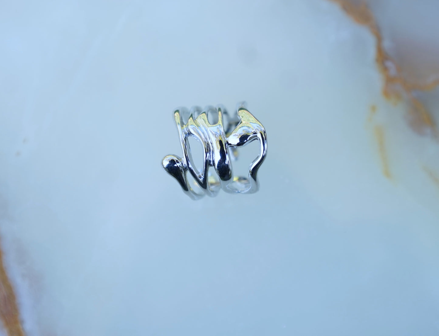 Elegant Hollow Wide Open Stainless Steel Ring For Women