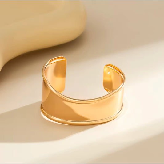 Exaggerated Hip Hop Wide Open Cuff Bangles for Women – New Punk Gold & Silver Metal Arm Bracelet